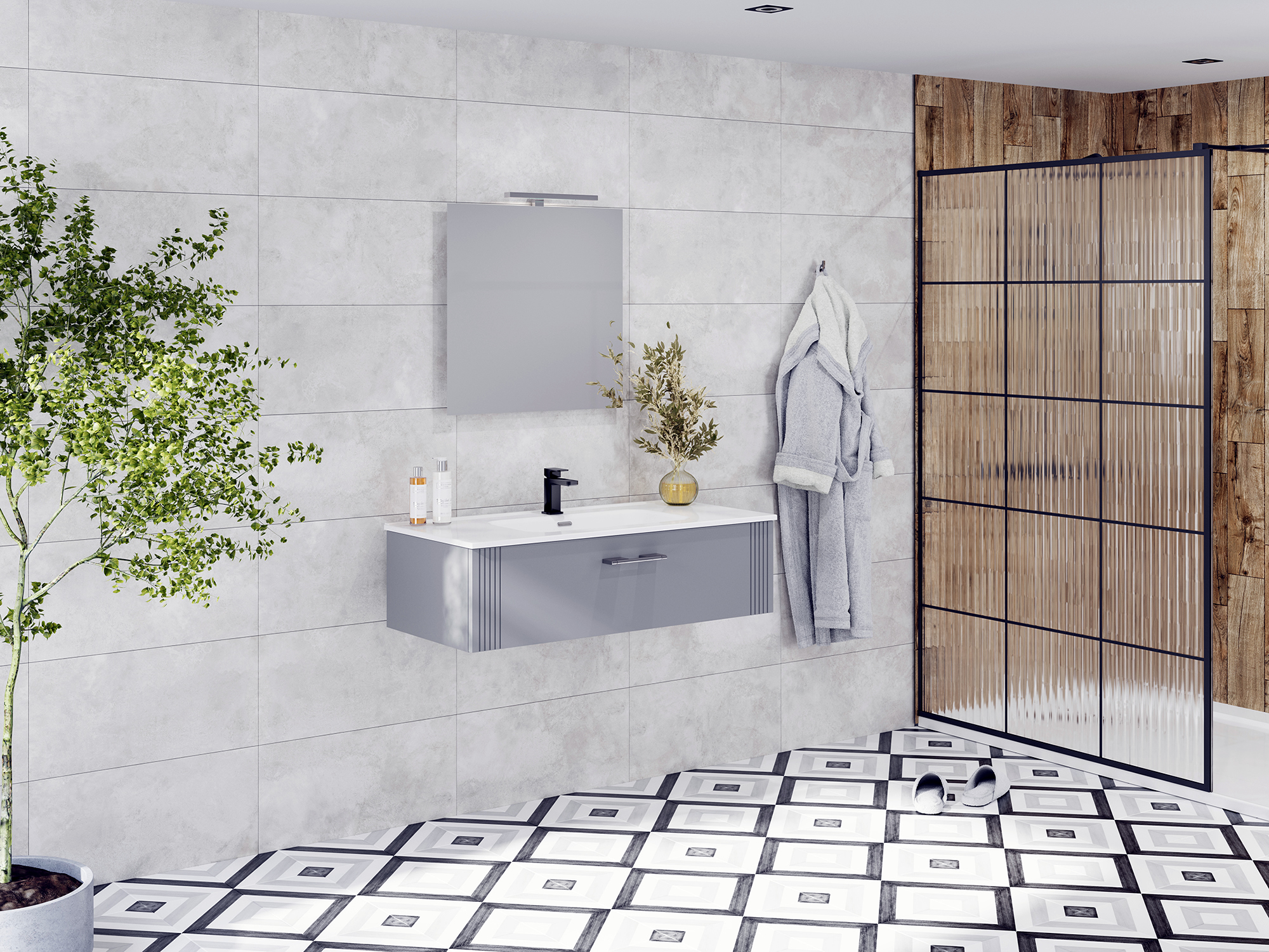 Design Esatto Grey Mist Bathroom