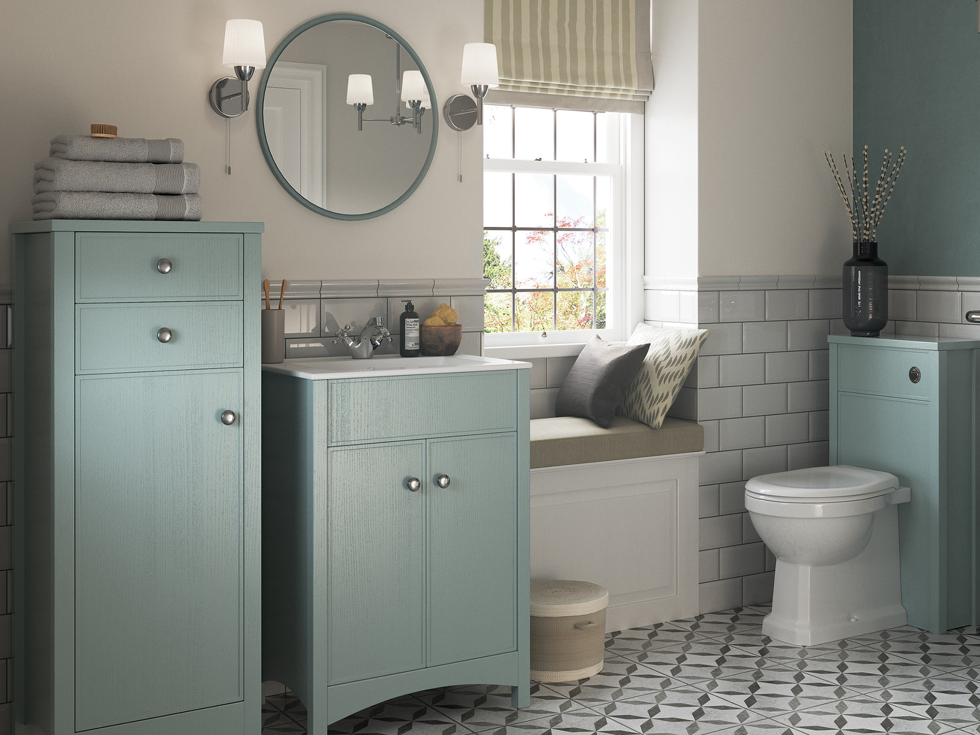 Lucia Sea Green Ash Bathroom