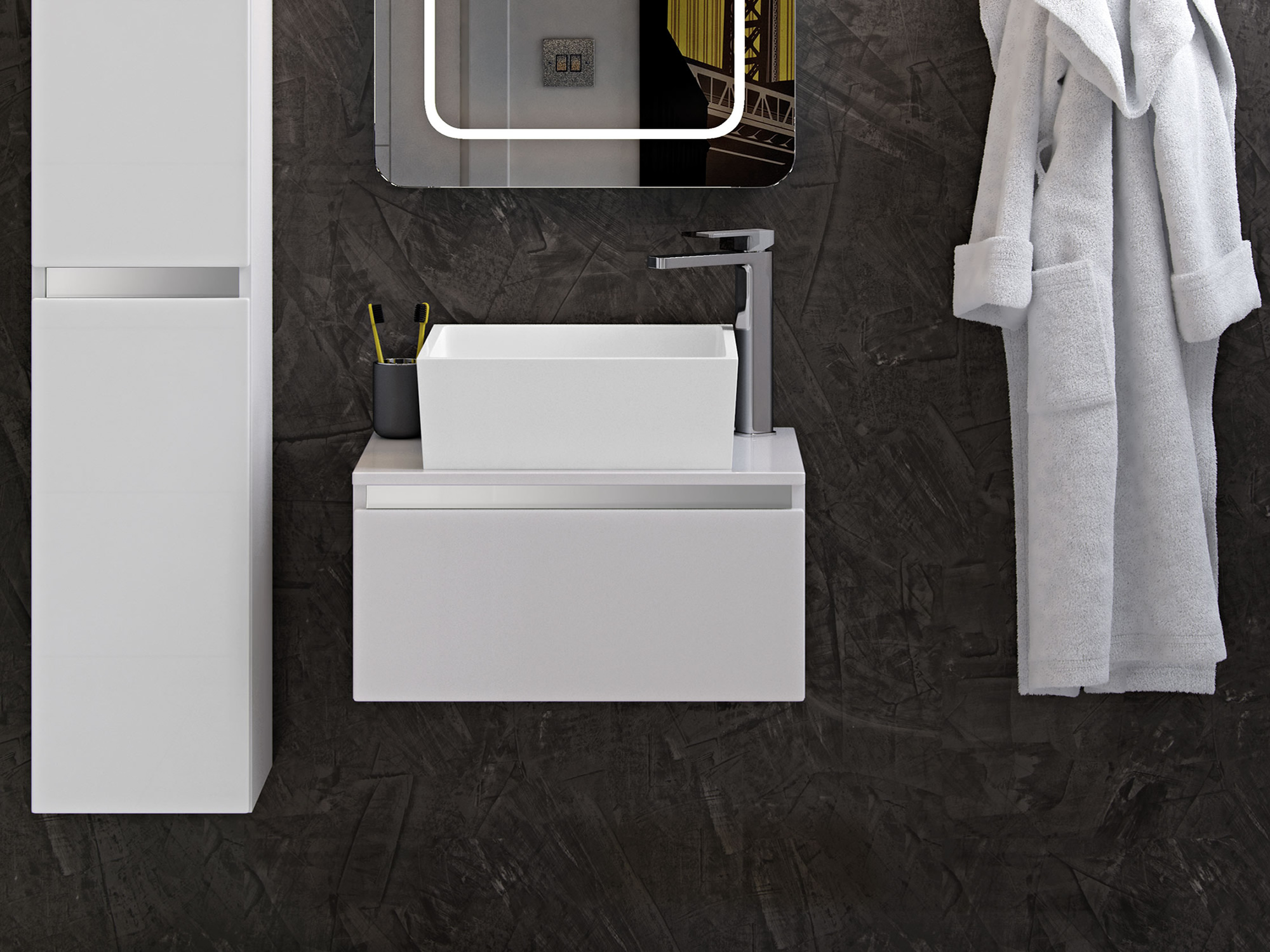 Carino White Gloss Bathroom