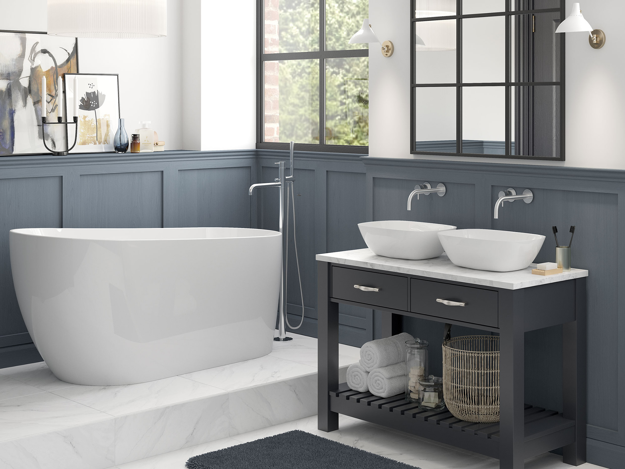 Manhattan Indigo Grey Bathroom