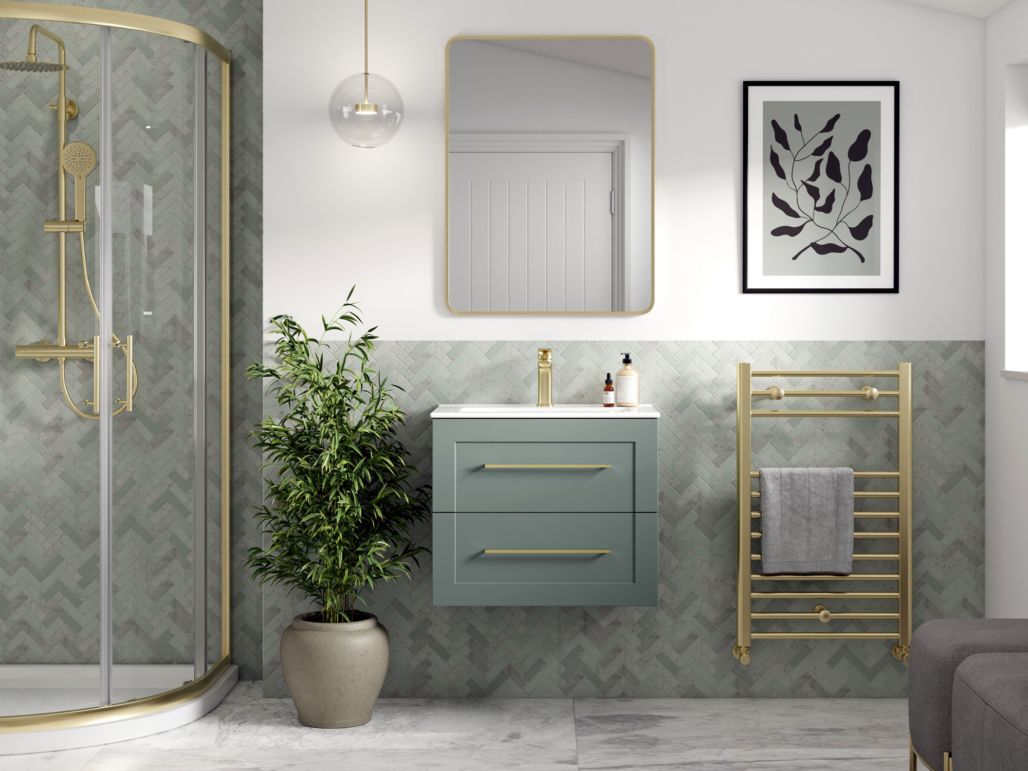 Mayfair Reed Green Bathroom