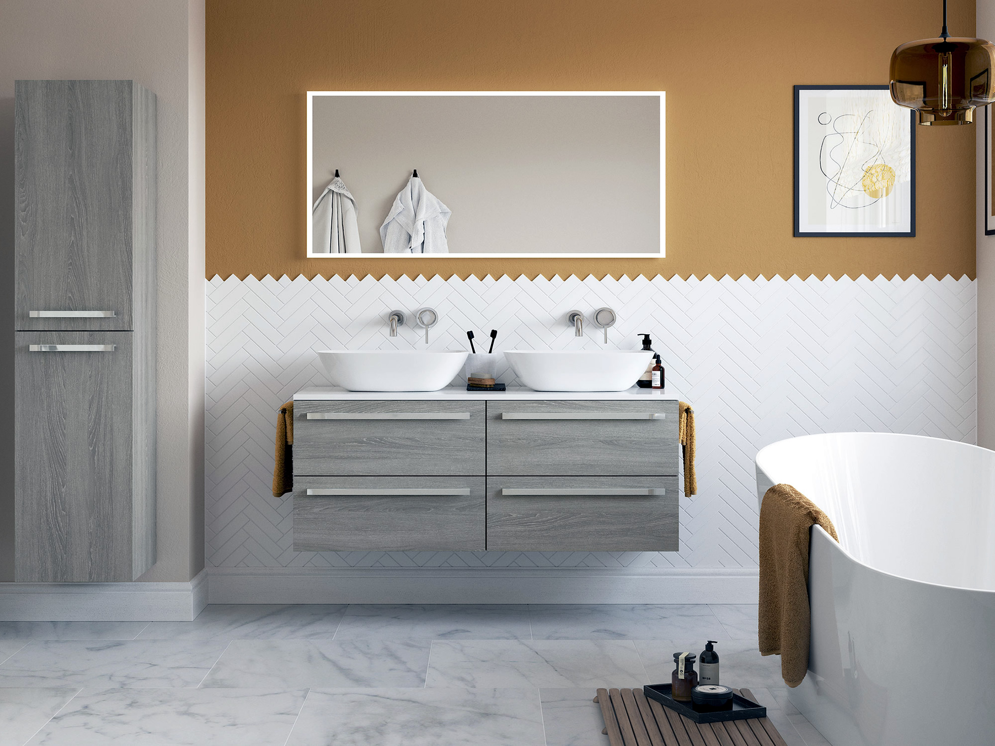 Morina Elm Grey Bathroom