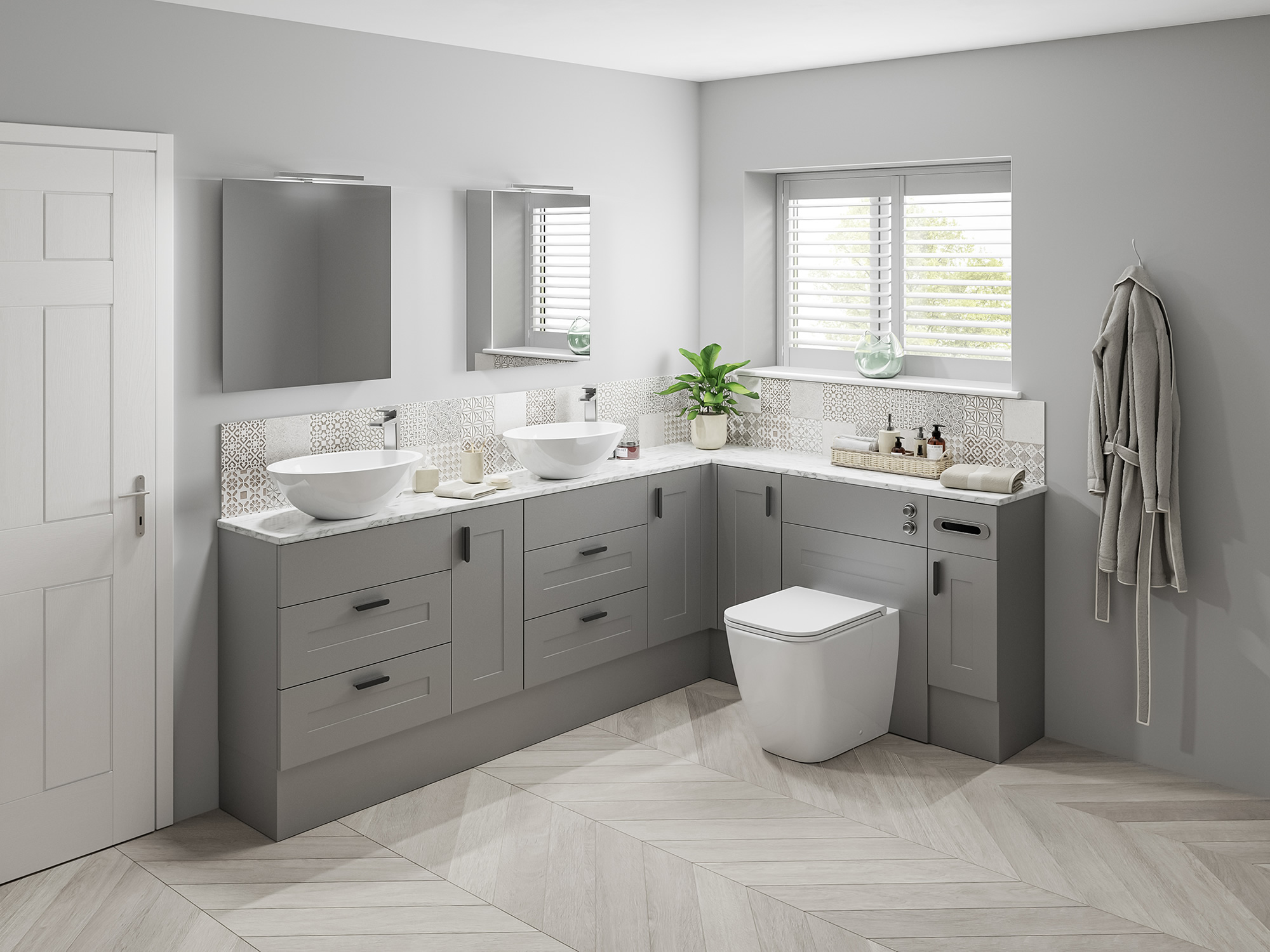 Space Daresbury Dust Grey Bathroom