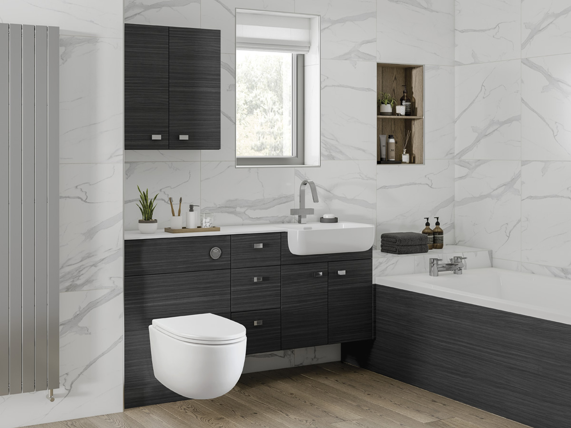 Space Tempo Bardolino Oak Bathroom