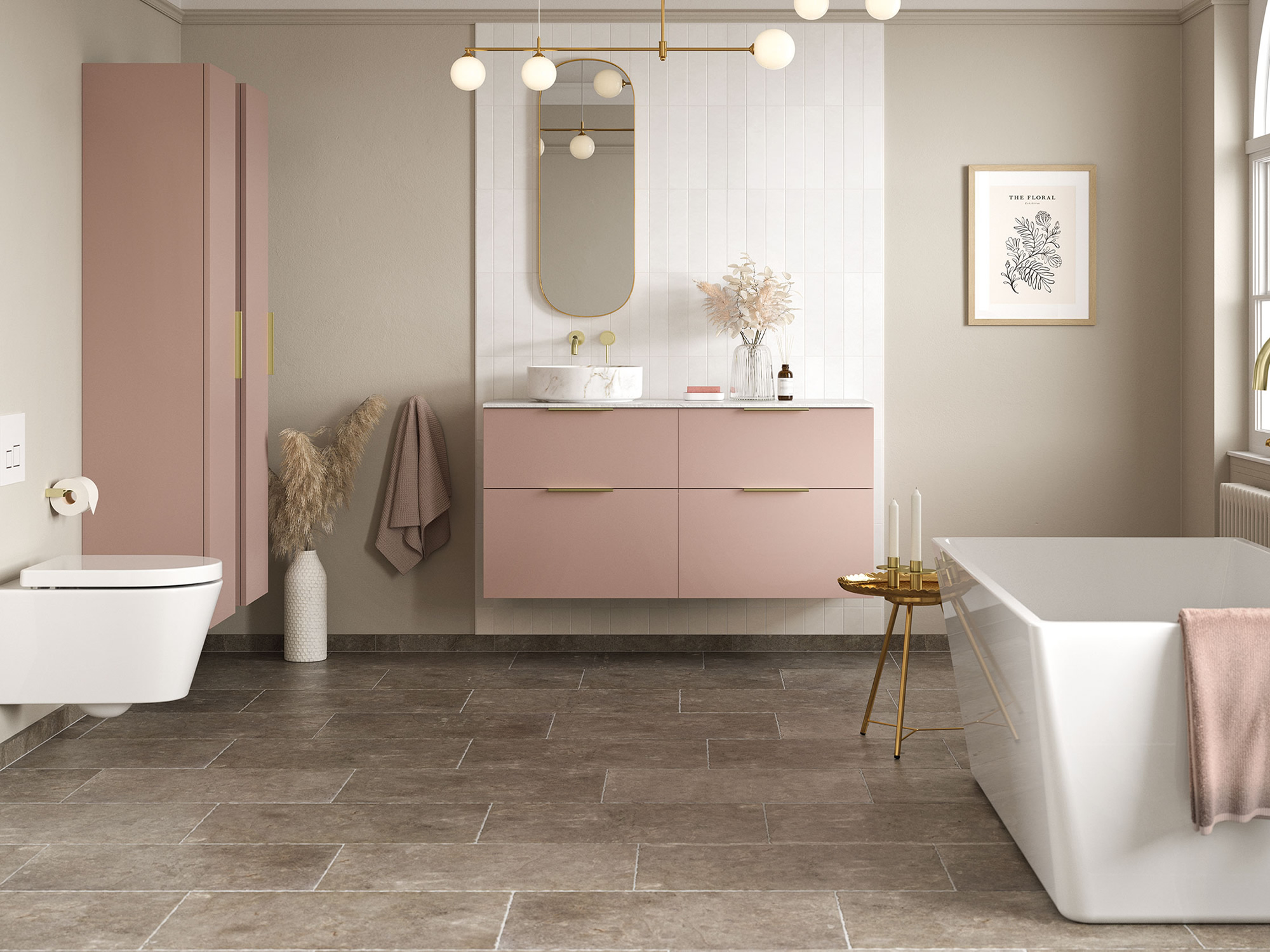 Statement Antique Rose Bathroom