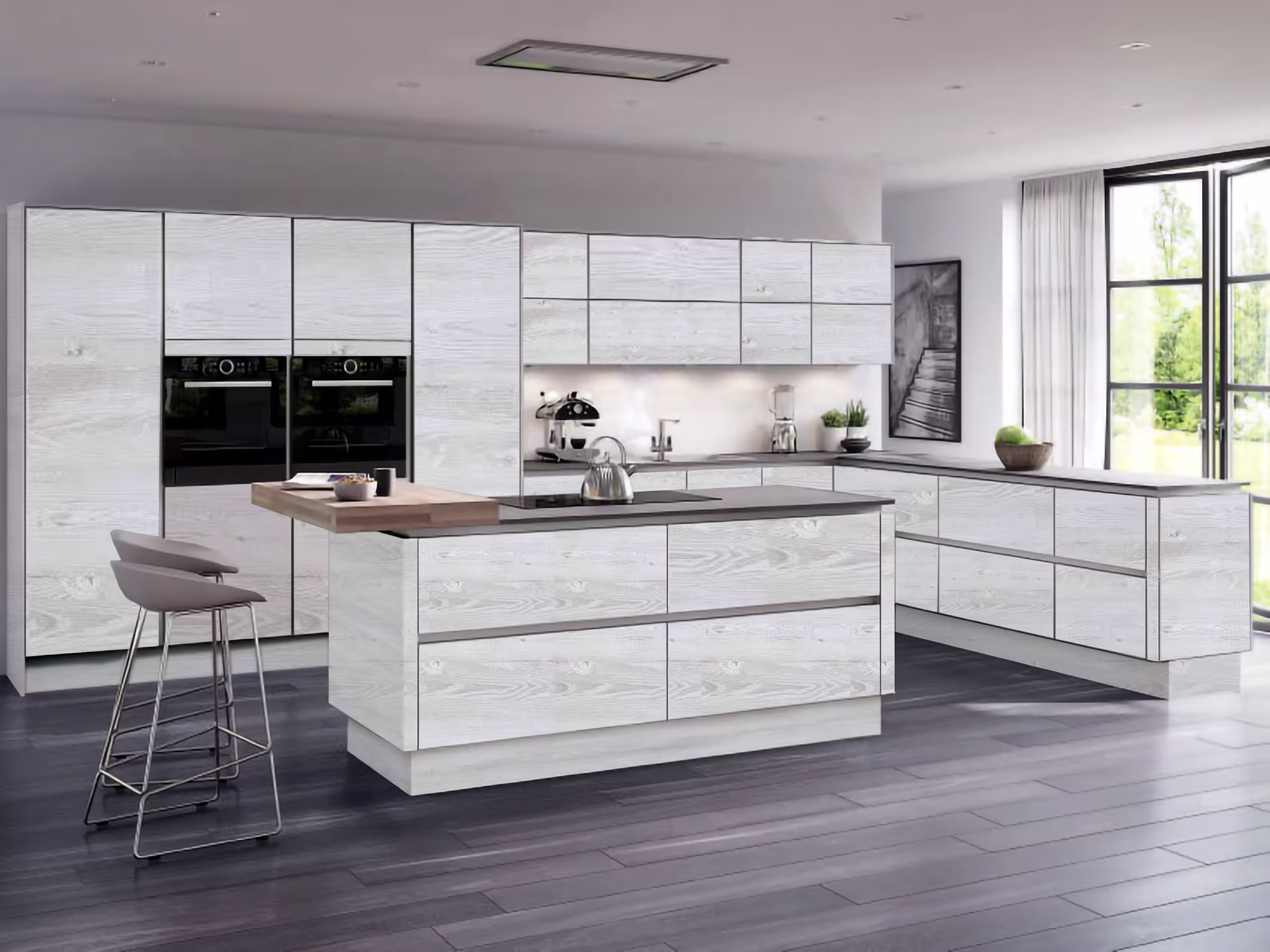 Moderna White+Halifax Oak Kitchen