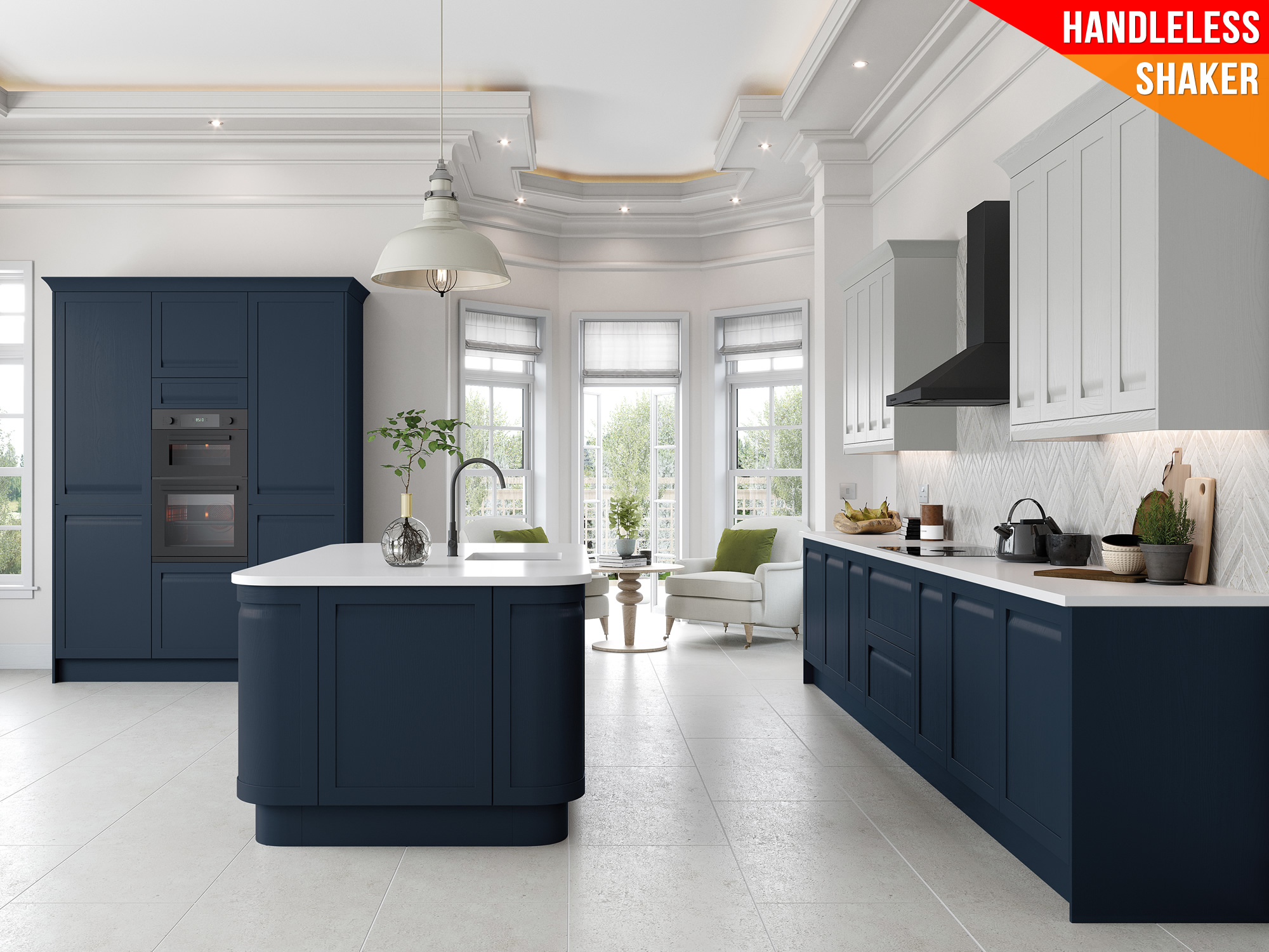 Grantham Light Grey+Indigo Kitchen