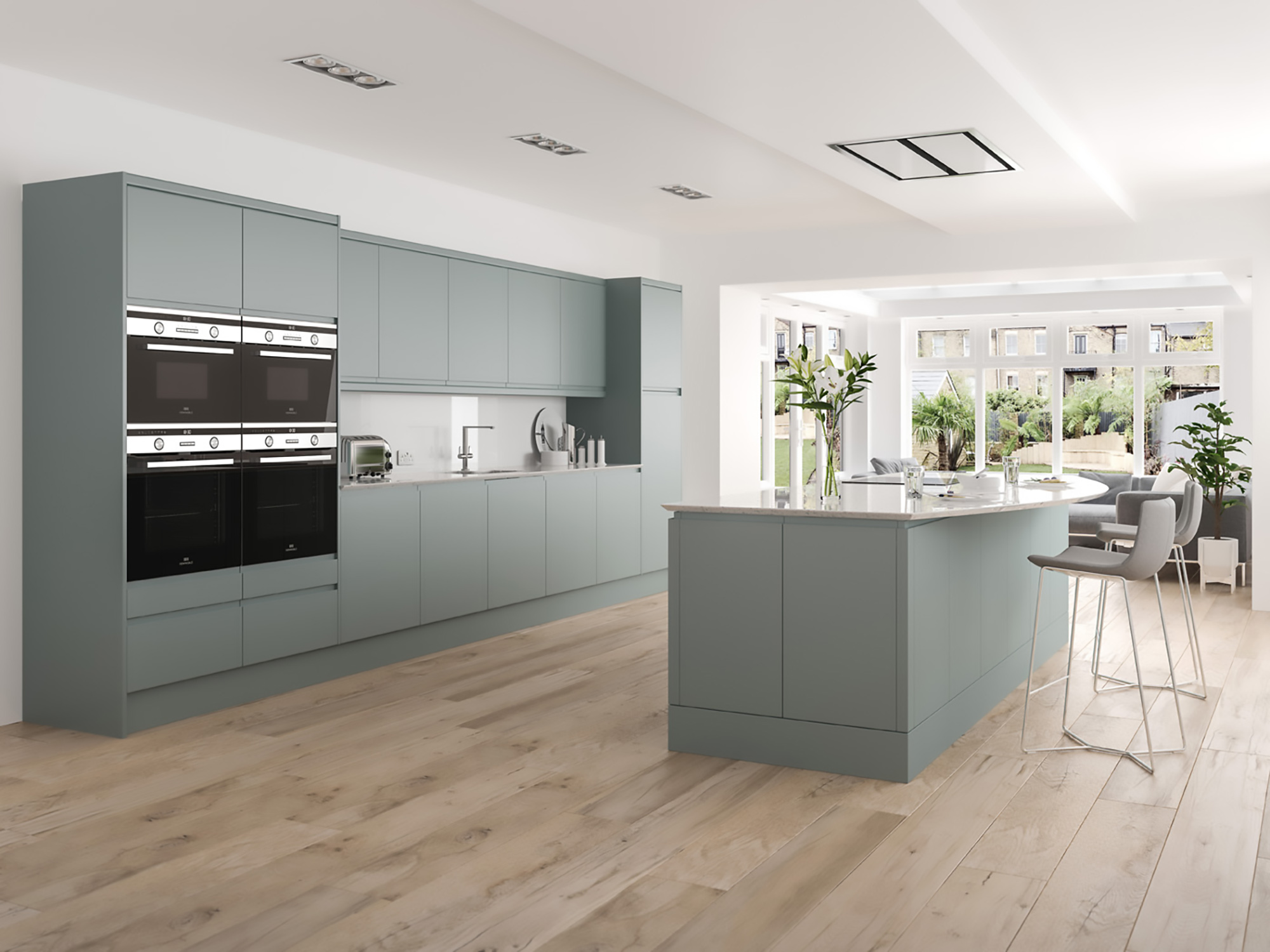 Integra Matt Tyrolean Blue Kitchen