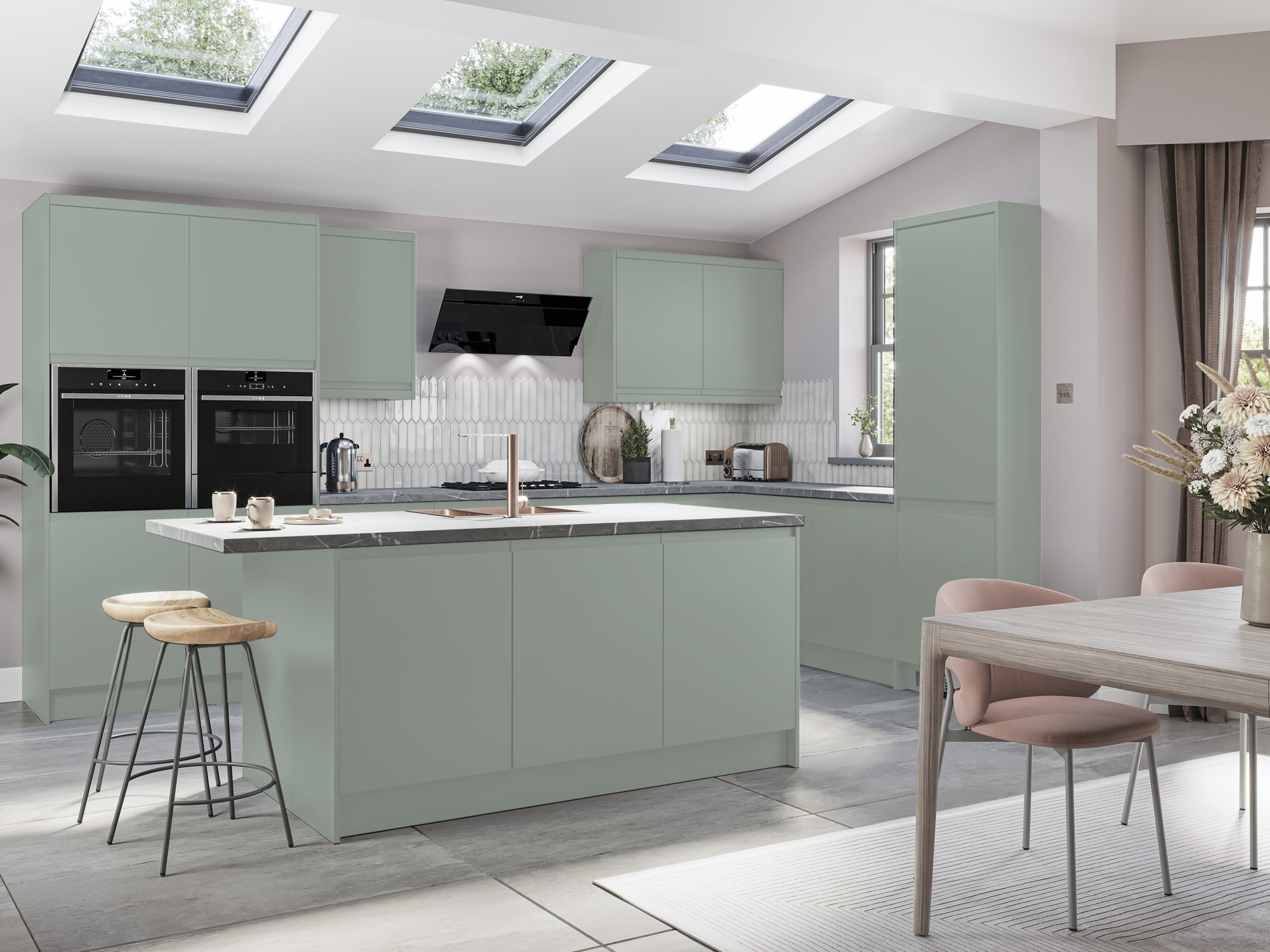 Integra Matt Mint Kitchen