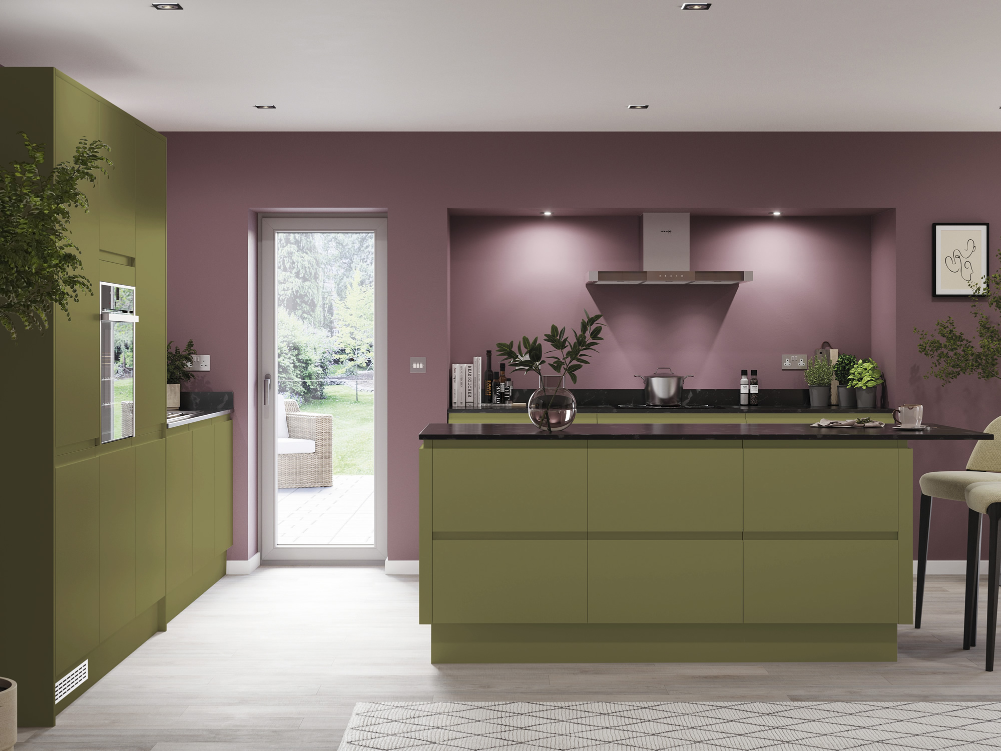 Integra Matt Moss Green Kitchen