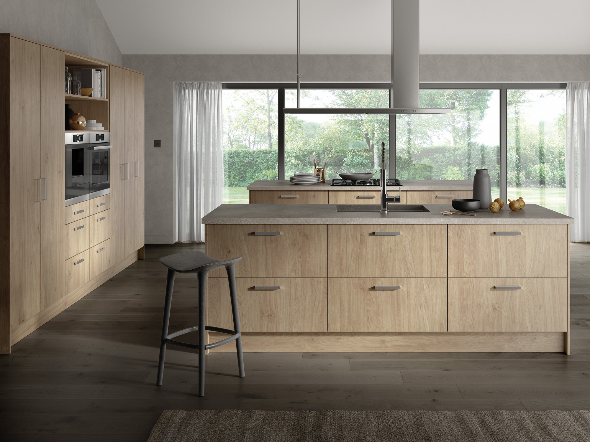 Linear Natural Kendal Oak Kitchen