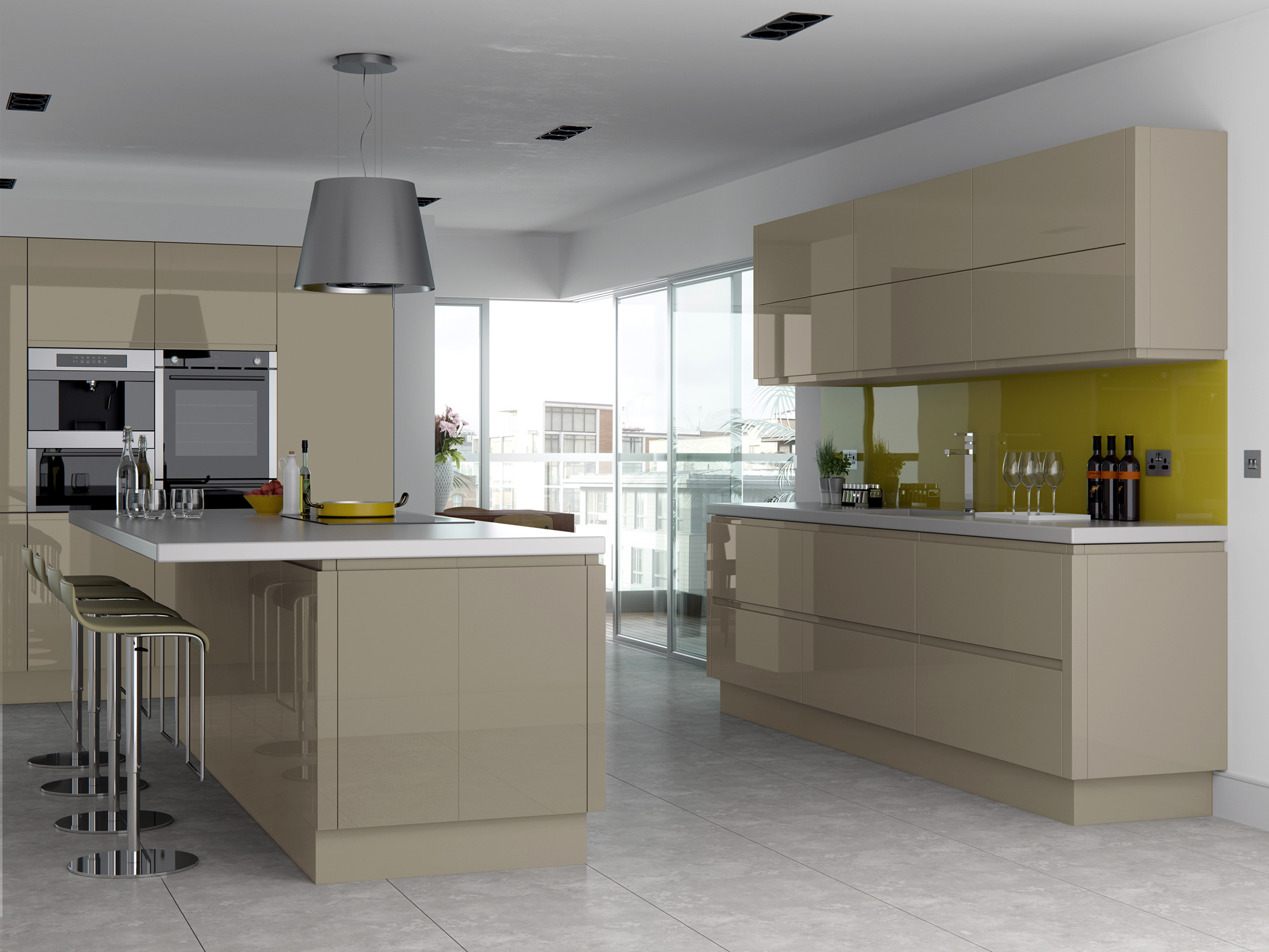 Solent Gloss Grey Mist Kitchen