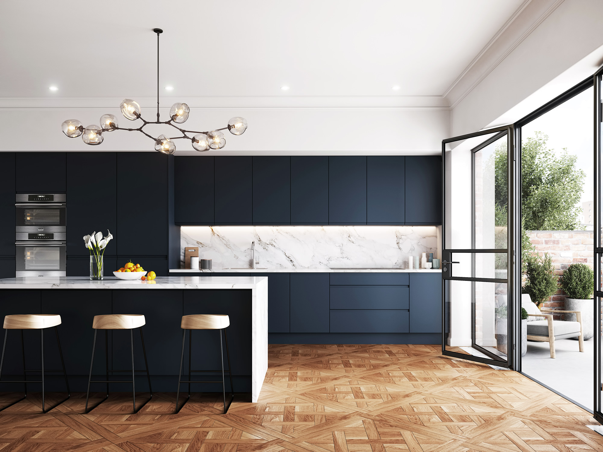 Metro Tyrolean Blue Kitchen