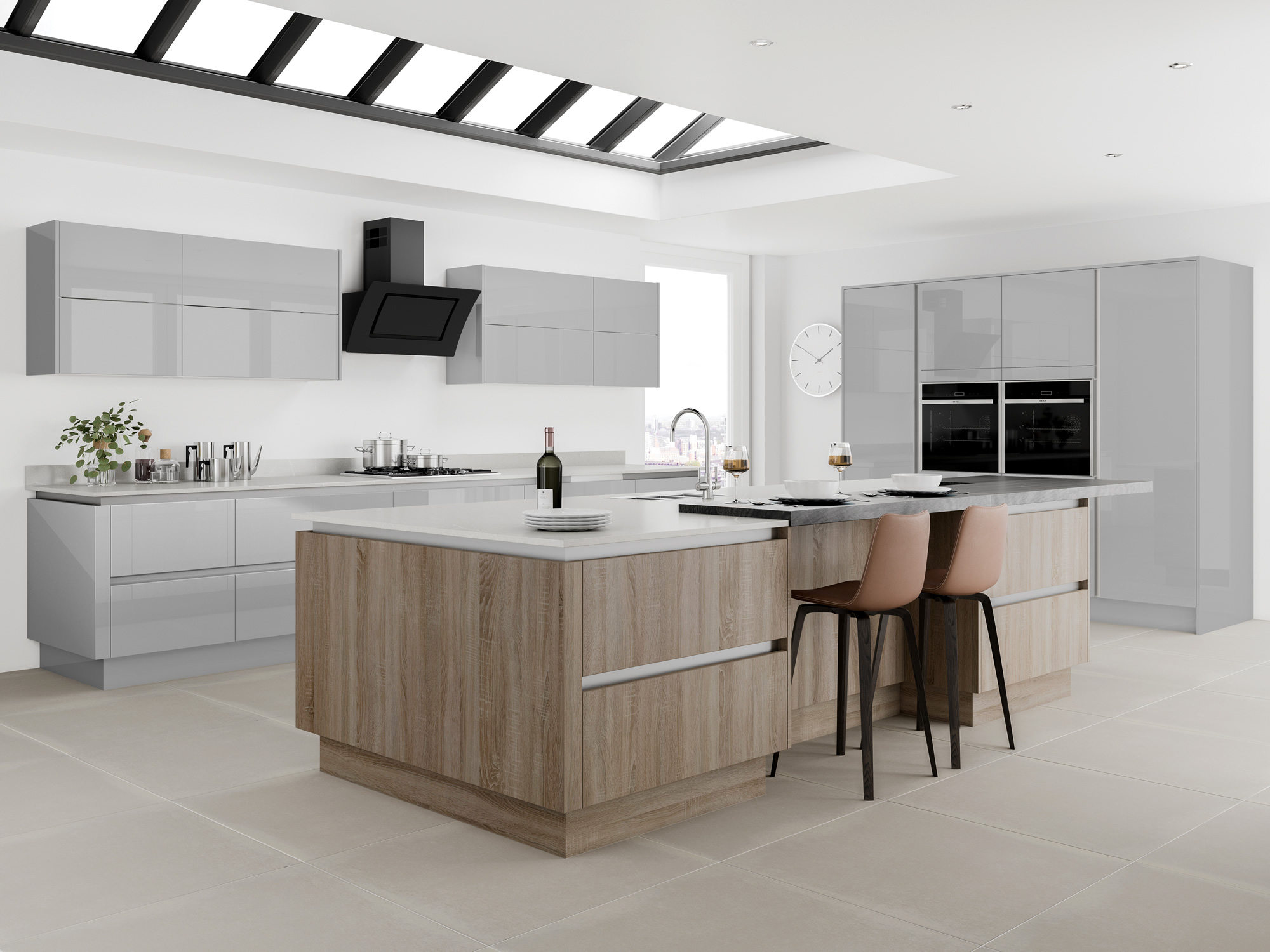 Moderna Grey Mist+White Kitchen