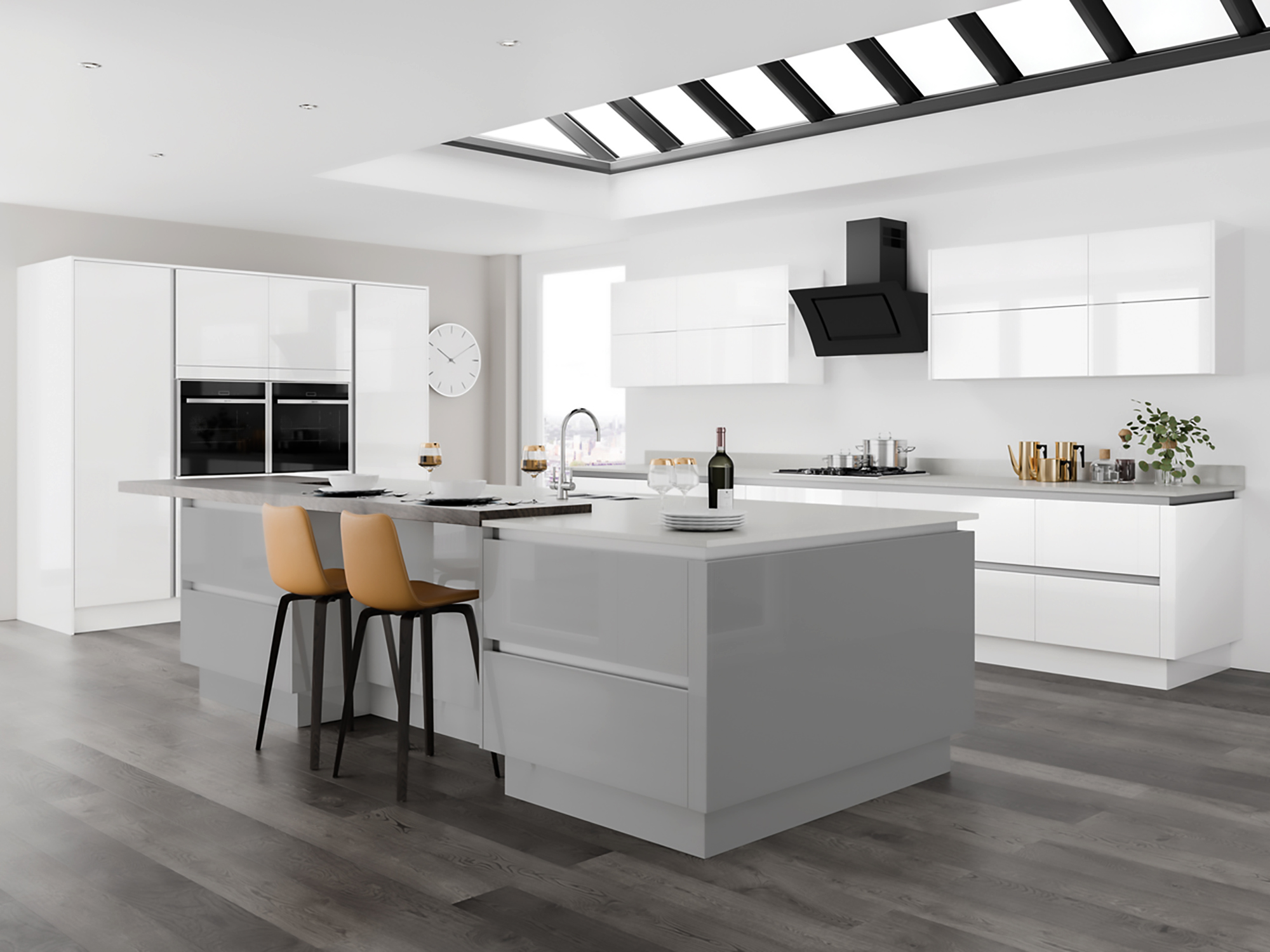 Moderna Grey Mist+White Kitchen