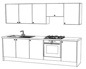 8 Cabinet Kitchen Drawing